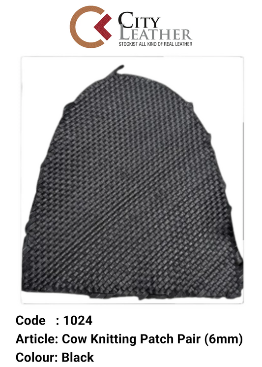 Cow Knitting Patch Pair (6mm) Blk