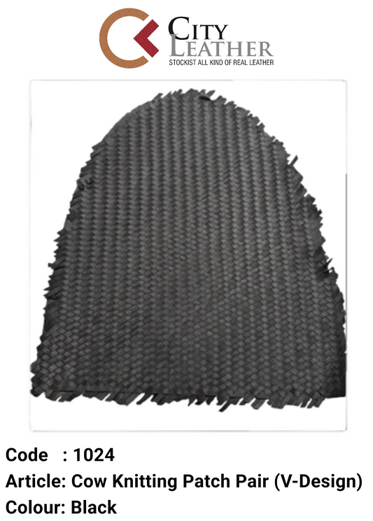 Cow Knitting Patch Pair (V-Design) Blk