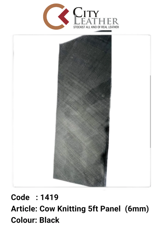 Cow Knitting 5ft Panel (6mm) Blk