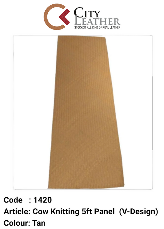 Cow Knitting 5ft Panel (V-Design) Tan
