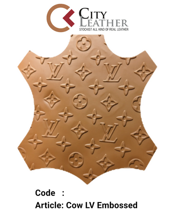 Cow LV Embossed leather
