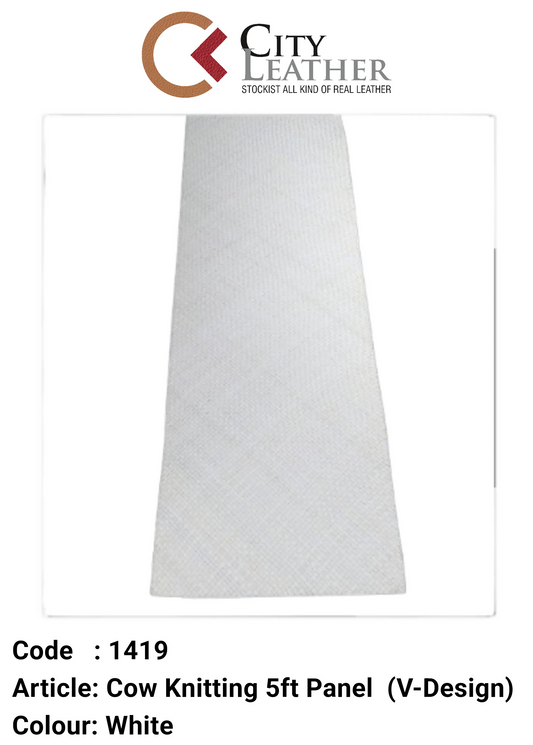 Cow Knitting 5ft Panel (V-Design) White
